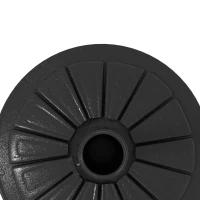Outsunny Umbrella Base, Heavy Duty Concrete Base Holder with Steel Pole, Round Parasol Stand for Patio, Outdoor, Backyard, Black(m-11)