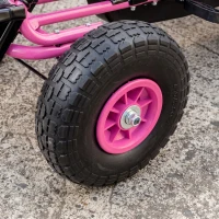 Qaba Kids Go Kart, Pedal Car with Adjustable Seat, EVA Wheels, Brake, for Boys & Girls Aged 3-8 Years Old, Pink(m-9)
