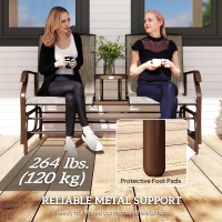 Outsunny Patio Glider Rocking Chair 2 Person Outdoor Loveseat Rocker Garden Furniture Bench, Flaxen(m-7)