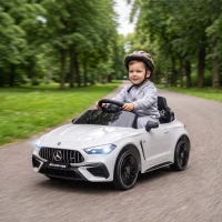 Qaba 12V Electric Car for Kids Licensed Mercedes AMG CLE 53 with Remote, Suspension, Lights, Music for 37-72 Months, White(m-10)