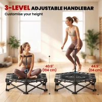 Soozier 42" Foldable Mini Trampoline, One-Step Fold Rebounder Trampoline with Adjustable Foam Handle for Indoor Outdoor Workout(m-5)