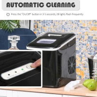 HOMCOM Portable Countertop Ice Maker Machine, 9 Cubes in 8 Minutes, Ice Machine for Freezer 27lbs/24H, Automatic Cleaning with Scoop and Basket for Kitchen Home Office Bar(m-5)