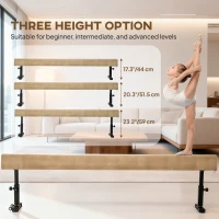Soozier 7.5ft Adjustable Balance Beam, Gymnastics Beam with Wheels, Gymnastics Equipment for 6+ Years Old Training, Practice, and Professional Home Training, Brown(m-5)