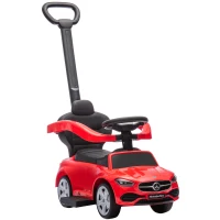 Qaba Mercedes-Benz C-Class Licensed Ride-On Push Car, Baby Stroller Walking Car with Parent Control Handle, Horn, Red(m-11)