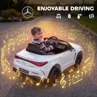 Qaba 12V Electric Car for Kids Licensed Mercedes AMG CLE 53 with Remote, Suspension, Lights, Music for 37-72 Months, White(m-7)