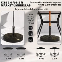 Outsunny Concrete Umbrella Base, 40 lbs. Heavy Duty Umbrella Stand with Metal Umbrella Holder for Outdoor, Lawn, Deck, Bronze(m-4)