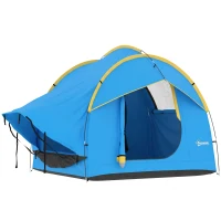 Outsunny 3000mm Waterproof SUV Tent, Car Tent with 3 Doors and Mesh Window, for 5-6 Person Camping Travel, Blue and Orange(m-13)