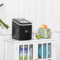 HOMCOM Portable Countertop Ice Maker Machine, 9 Cubes in 8 Minutes, Ice Machine for Freezer 27lbs/24H, Automatic Cleaning with Scoop and Basket for Kitchen Home Office Bar(m-2)