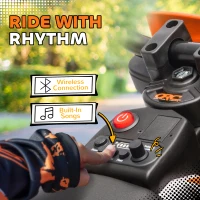 Qaba 12V Kids Electric Motorcycle w/ Twist Grip Throttle, Training Wheels, Rear Suspension & Music, Orange(m-7)