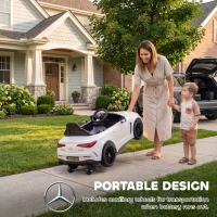 Qaba 12V Electric Car for Kids Licensed Mercedes AMG CLE 53 with Remote, Suspension, Lights, Music for 37-72 Months, White(m-6)