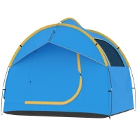 Outsunny 3000mm Waterproof SUV Tent, Car Tent with 3 Doors and Mesh Window, for 5-6 Person Camping Travel, Blue and Orange(m-2)