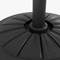 Outsunny Umbrella Base, Heavy Duty Concrete Base Holder with Steel Pole, Round Parasol Stand for Patio, Outdoor, Backyard, Black(m-8)