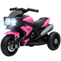 Aosom 6V Kids Motorcycle, Battery-Operated Mini Electric Motorbike with Forward/Reverse Switch, Horn, Pink(m-1)