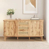Versatile Sideboard with 3 Drawers, 2 Doors and Adjustable Shelves, Stylish Cabinet for Living or Dining Room,55.5'' L x 16'' W x 30'' H, Wood(m-6)