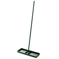 Outsunny Lawn Leveling Rake, 30" x 10" Heavy Duty Yard Leveling Rake with 66.5" Handle for Backyard, Golf Course(m-1)