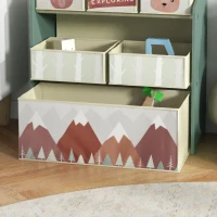 Qaba Toy Organizer with 6 Storage Bins, 25" x 12" x 26", Green(m-9)