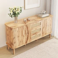 Versatile Sideboard with 3 Drawers, 2 Doors and Adjustable Shelves, Stylish Cabinet for Living or Dining Room,55.5'' L x 16'' W x 30'' H, Wood(m-7)