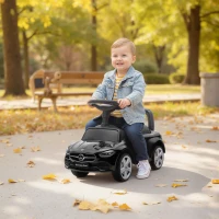 Qaba Mercedes-Benz C-Class Kids Ride On Car, Foot-to-Floor Sliding Walker with Under-Seat Storage, for 18-36 M, Black(m-8)