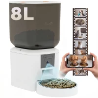 PawHut Automatic Cat Feeder with Camera, 2.4G WiFi, APP Control 8L Pet Feeder 1-10 Meals with 2-Way Audio, Dual Power Supply(m-13)
