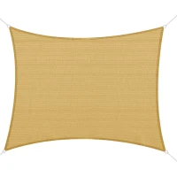 Outsunny 16' x 20' Sun Shade Sail Canopy Outdoor Shade Sail Cloth for Patio Deck Yard with D-Rings and Rope Included, Sand(m-1)