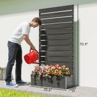 Outsunny Trellis Planter for Climbing Plants, Raised Garden Bed with Trellis, Planter Box for Outdoor Garden, Black(m-3)