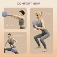 Soozier 18 lb Soft Kettlebell, Sand Filled Weight w/ Grip Handle, Kettlebell Weight for Full Body Workout, Purple(m-5)