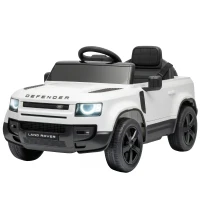 Qaba 12V Ride on Car Licensed Land Rover with Remote, Suspension, Slow Start, 3 Speeds, Lights, Music, Horn for 3-5, White(m-1)