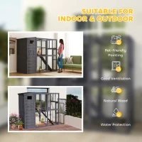 PawHut Wooden Outdoor Catio with Platforms, Asphalt Roof, Ramps, Gray(m-7)