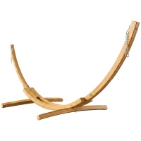 Outsunny 11' Wooden Hammock Stand Universal Garden Picnic Camp Accessories, Curved Arc Design Stand, 264lbs Capacity(m-2)