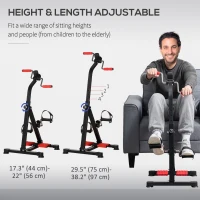 Soozier Pedal Exerciser, Hand Arm Knee and Leg Exercise Machine, Height-adjustable, with LCD Display and Foot Massage Roller(m-4)