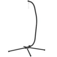 Outsunny Hanging Egg Chair Stand Only, Heavy Duty Hammock Chair Stand, 330lbs Weight, Black(m-2)