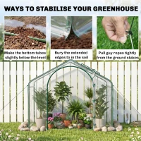 Outsunny 6' x 3' x 5' Portable Walk-in Greenhouse, Plastic Cover, Steel Frame Garden Hot House, Zipper Door, Top Vent for Flowers, Vegetables, Saplings, Tropical Plants, Clear(m-6)