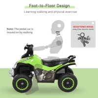 Aosom No Power Baby Ride on Toy, Kids Ride on Car Foot to Floor Sliding 4 Wheels with Music, Lightening, for 18-36 M, Green(m-4)