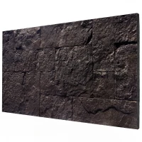 HOMCOM 8-Pack 3D Faux Stone Wall Panels, Lightweight Polyurethane Panels for Interior and Exterior Accent Walls, Black(m-11)