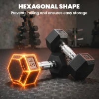 Soozier Hex Dumbbell Weight Set with Vertical Rack, 150lbs Rubber-Coated Dumbbells with Non-Slip Handles(m-7)