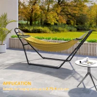 Outsunny Hammock Stand with Adjustable Height Steel Frame for 0.8" -1.2" Person 109.4" Black(m-6)