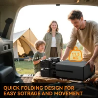 Outsunny Outdoor Pull Along Trailer Folding Camping Trailer for Beach Garden with Handle, Anti-Slip Wheel - Dark Grey(m-7)