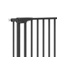 PawHut 30"-32" Baby Gate, 36"H Pet Gate with Auto-Close, Two-Way Open, Pressure Mounted, Black(m-10)