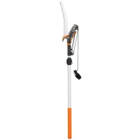 Outsunny 6.5ft 2-In-1 Manual Pole Saw for Tree Trimming, Aluminium Telescopic Long Reach Pole Pruner with Sharp 65Mn Steel Blade(m-2)