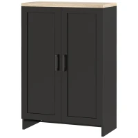 HOMCOM Modern Storage Cabinet with Doors and Adjustable Shelf for Kitchen, Living room, 23.6" x 11.8" x 35.4", Black(m-2)