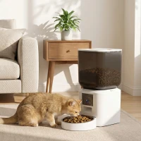 PawHut Automatic Cat Feeder with Camera, 2.4G WiFi, APP Control 8L Pet Feeder 1-10 Meals with 2-Way Audio, Dual Power Supply(m-1)