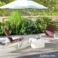 Outsunny Set of 2 Patio Chair Cushions, High Back Adirondack Chair Cushion with Ties, High-Density Foam, Wine Red(m-7)