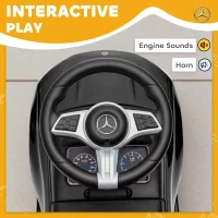 Qaba Mercedes-Benz C-Class Kids Ride On Car, Foot-to-Floor Sliding Walker with Under-Seat Storage, for 18-36 M, Black(m-6)