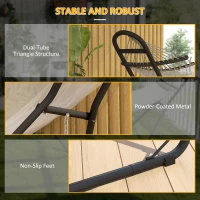 Outsunny Hammock Stand with Adjustable Height Steel Frame for 0.8" -1.2" Person 109.4" Black(m-4)