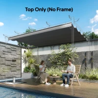 Outsunny 8.5' x 11.5' Retractable Pergola Canopy Replacement, Fit 10' x 13' Frame, Pergola Cover Replacement Top Only, Light Grey(m-8)