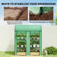 Outsunny 3 Tier Mini Greenhouse, Small Portable Greenhouse with 2 Roll-up Doors, 56.3" x 18.1" x 65", Green(m-7)