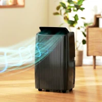 HOMCOM 12000 BTU 5-in-1 Portable Air Conditioner with Cool, Heat, Dehumidifier, Fan, Sleep, WiFi Voice Control, Black(m-1)
