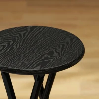 HOMCOM Set of 2 Foldable Barstools, Counter Height Bar Stools with Footrest and Steel Legs for Kitchen Island, Black(m-9)