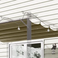 Outsunny 8.2' x 8.4' Retractable Pergola Canopy Replacement for 10' x 10' Frame, Pergola Cover Replacement (Cover Top Only), Tan(m-10)