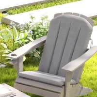 Outsunny Set of 4 Outdoor Chair Cushions, High Back Adirondack Chair Cushion with Ties, High-Density Foam, Gray(m-9)